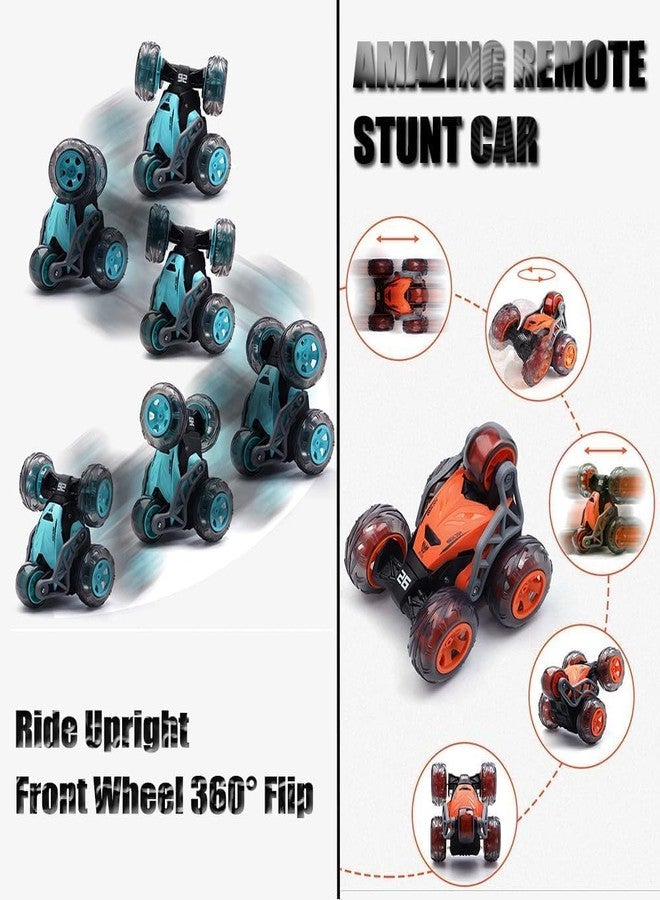 Brand Conquer Rechargeable RC Stunt Cars for Kids, 5 Wheel 2.4 GHz Remote Control Car Stunt Vehicle High Speed 360 Degree Rotation Flip Racing Car Upright Driving Toys for Boys Girl (Stunt Cars Blue) - Image 4